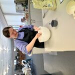One of our Irish backpacker volunteers in the kitchen at basecamp